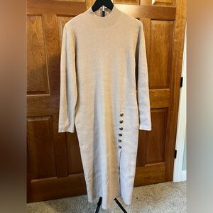 Nine West Tan Ribbed Sweater Dress